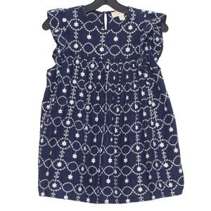 MICHAEL Michael Kors Womens Top Cap Sleeve Embroidered Floral Eyelet Small EV